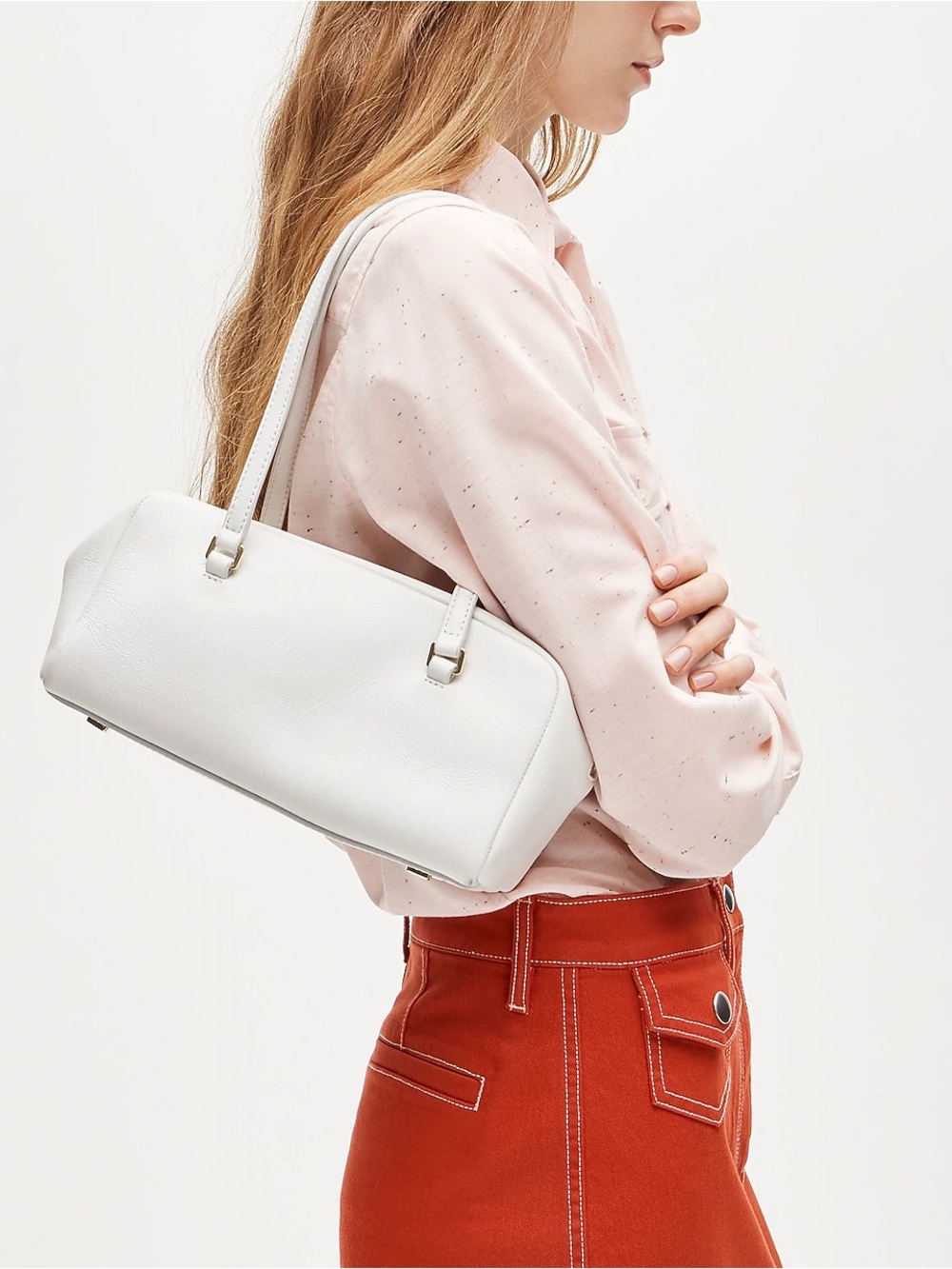 J. Crew Leather White Delphine shoulder bag
